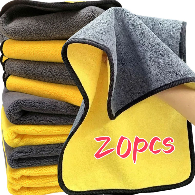 1/20pcs Thicken Microfiber Clo - Microfiber Car Drying Towel Super Absorbent review and price